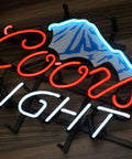 Handmade Glass Neon Beer Sign with Coors Light logo for Bars Mancave Bedroom Game Room And Garage 17 by 13 inch neon light.
