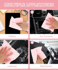 Andibro pink microfiber cleaning cloths, 10 pcs for glasses, camera lenses, tablets and phone screens