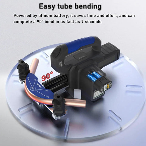 UILMLIO Copper Tubing Bender Electric Pipe Bending Machine For 90 Degree Soft Copper Tube forming tool with lithium battery design.