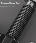 T-threaded force rod of Heavy Duty Carbon Steel Two Jaw Gear Puller With Reversible Bearing Separator Tool For quick pulley extraction.