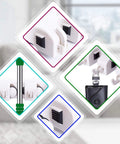 Close-up of components of Heavy Duty Broom Hanger Wall Mount And Mop Organizer Rack For Garage And Laundry Room No More Clutter
