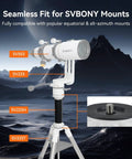 240mm Height Boost Telescope Tripod Riser For SV225H And SV225T with CNC Machined Stability on mountain backdrop