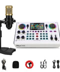 C100 Pro P15 Portable Mixing Console And Sound Card Kit with microphone and accessories for streamers and creators