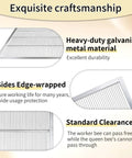 Metal Queen Excluder Set For 8 Frame Beehives, 3 Pack Beekeeping Equipment, galvanized metal with edge-wrapped design