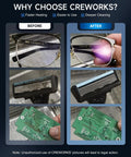 Comparison of glasses, razor, and circuit board before and after cleaning with 3L Ultrasonic Cleaner With Degas And Gentle Modes 120W Heater.