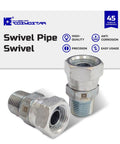 1/2 Inch NPTF Male To 1/2 Inch NPSM Swivel Hydraulic Adapter Built To Last From Carbon Steel With Zinc Plating For Rust Proof Reliability And Precise Straight Alignment With Hoses And Valves on swivel pipe fitting
