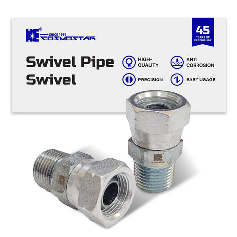 1/2 Inch NPTF Male To 1/2 Inch NPSM Swivel Hydraulic Adapter Built To Last From Carbon Steel With Zinc Plating For Rust Proof Reliability And Precise Straight Alignment With Hoses And Valves on swivel pipe fitting