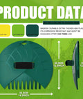 Product data for Tough As Nails Adjustable 43 To 63 Inch Long Turf Rake with 18 Inch Wide Head, showing dimensions and color options.