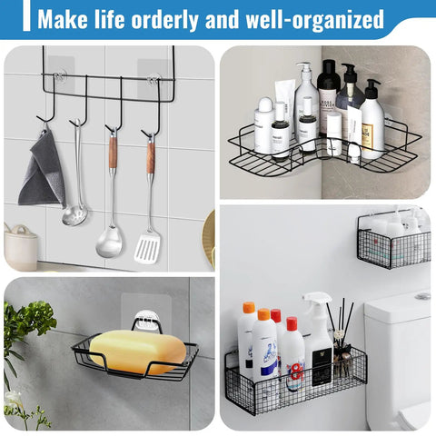 15 Pack Hella Strong Shower Caddy Adhesive Strips Heavy Duty No Drill Bathroom Organizer Mounting Tape Replacement Pads Rock Solid Waterproof Hold For Wall Shelves And Storage Baskets