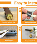 Professional Lock Rekeying Kit With Complete Pinning Set Including 0 to 9 Bottom Pins Master and Top Components installation steps
