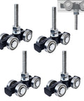 Unistrut Trolley Assembly With Four Wheel Silent Rollers For One And Five Eighths Inch Wide And Taller Strut Channel Black Pack Of Four Hidden Bolt Design