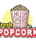 Killer 16 Inch Concession Stand Decal Sign For Food Trucks And Popcorn Carts Easy Peel Stick Outdoor Graphic with popcorn design.
