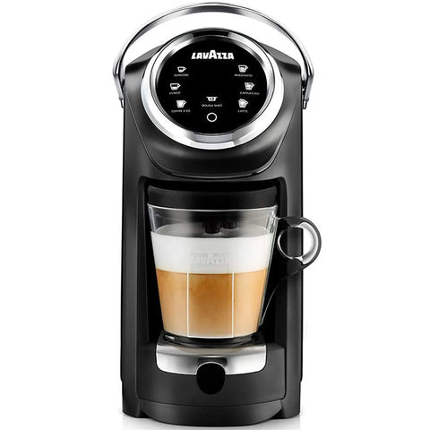 Front view of All In One Single Serve Espresso And Coffee Brewer With Built In Milk Frother Double Shot Function Adjustable Cup Height