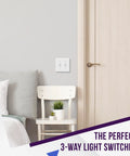 Room interior with installed toggle light switch 3 way or single pole 15A 120 277V UL listed residential grade white 5 pack