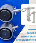 R Clip Clevis Pin Set M8x75mm With R Shaped Cotter Pin Single Hole Clevis Durable 304 Stainless Steel Ideal For Automotive Cars Trucks Lawn Mowers And More 6 Pack Silver, clevis pins with R pins