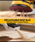 Cordless Random Orbital Sander With Brushless Motor Built Tough To Hustle Through Woodworking kicks up dust from a detachable dust bag.