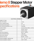 Nema 8 Stepper Motor with specifications table, 2 phase, 1.8 degree step, high torque, 25mm body, for DIY Projects, CNC, 3D printers.