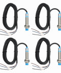 4-pack Inductive Proximity Sensor M12 4mm Sensing, 3-Wire PNP NO, DC 6-36V, 300mA Industrial Automation Detector for Metal Objects, Non-Contact Limit Switch Alternative, LJ12A3-4-Z/BY