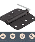 Oil Rubbed Bronze Self Closing Hinge With Adjustable Spring, Auto Close Door Hardware, Five Eighth Inch Radius Corner, shown with hex key