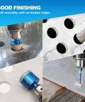 Diamond Core Drill Bit Set For Porcelain Tile Ceramic Marble Granite With Triangle Shank Hole Saw Kit, 11 Pieces in use