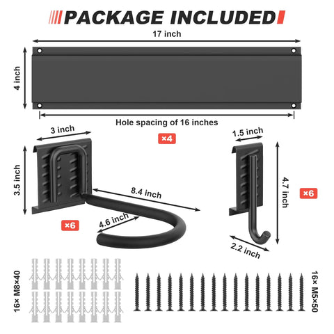 Wall Mount Bike Storage Rack For Up To 6 Bikes With 6 Helmet Hooks Heavy Duty Garage Organizer Holds Up To 660 Lbs Vertical Bike Hanger components