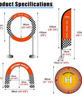 DIY Obstacle Course Kit For Drones Dope Hoop Gates And PVC Track For 23.6 Inch Quadcopter FPV RC Racing Training Set diagram.