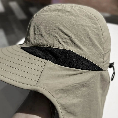 Close-up of Lightweight Sun Hat With Neck Flap For Unisex Outdoor Adventurers Hiking Camping And Fishing Gear