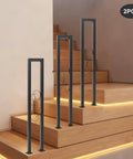 Two Pack U Shaped S Scroll Staircase Handrails Premium Carbon Steel Build with decorative design and sleek finish.