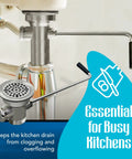 Must-Have 3.5 Inch Sink Drain Valve With Twist Handle in commercial kitchen, showing open-close mechanism.