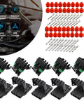 Get This Super Duper Weather Pack Connector Kit With 5 Sets Of 4 Pin Plugs And Female Receptacles Plus Terminals And Seals For Easy Wire Job, 4-pin auto connector kit