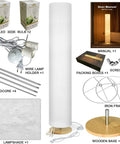 52 Inch Soft Light Floor Lamp With Slim Modern Design Cozy Warm 3000K LED Glow Tyvek Fabric Shade Two Bulbs Included components