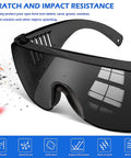 Impact resistant polycarbonate Six Pack Anti Fog Safety Glasses Over Prescription Eyewear With UV Protection And ANSI Z87 1 Certification.