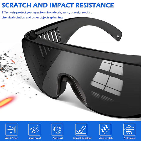 Impact resistant polycarbonate Six Pack Anti Fog Safety Glasses Over Prescription Eyewear With UV Protection And ANSI Z87 1 Certification.