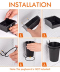 Installation of Pegboard Bins And Hooks Set For Garage And Workshop Organization No Fuss 12 Pack Pegboard Cups With Hooks