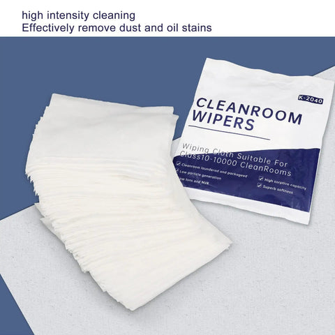 No Nonsense Polyester Cleanroom Wiper Cloth Offering Ultra Soft Touch And Top Shelf Absorption To Kick Dust To The Curb On Precision Electronics And Semiconductor Gear 200 Count pack with cleanroom wipes.