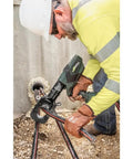Operating Heavy Duty Gator Remote Cable Cutter Bare Tool With Wireless Remote on soft metal cables for underground telecom.