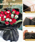 Bouquet wrapped in Black Flower Wrapping Paper With Gold Edges Dope For DIY Gift Wrapping Waterproof Sheets 58x58 Cm 225Gsm