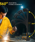 18W Magnetic Lathe Light With 2160 Lumens Flexible Gooseneck Work Lamp shown in workshop setting with 360° adjustment