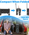 Heavy Duty Folding Wagon Cart With Wheels For Sports Camping And Grocery Collapsible Utility Wagon 360 Lb Static Load Capacity compact