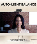Straight Up Full HD 1080P Business Webcam With Intelligent Auto Light Tuning For Razor Sharp Virtual Meetings showing light balance results.