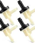 Four Threlaco automotive vacuum check valves; black tops, beige translucent bodies (4-pack)