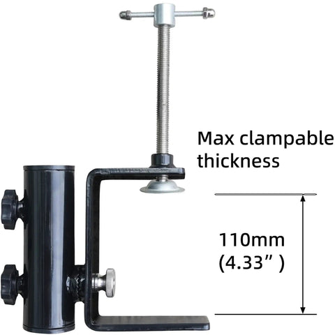 Heavy Duty Patio Umbrella Clamp Clip Steel Stand Holder Mount For Fence Posts Railings Bleachers Tailgates 4.7 Inch Clamp