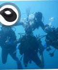 Scuba divers underwater with inset of Two Pack Diving Lip Protector Silicone Guard For Scuba Regulators No Frostbite Sting Protection Stay Comfy Underwater Lip Shield For Safe Breathing And Extended Dive Sessions