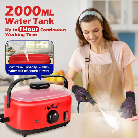 2500W Beast Of A Pressurized Steam Cleaner With 230F Steam in use by woman cleaning kitchen surface
