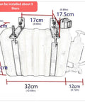 Dimensions diagram of 9L Portable Water Container With Built-In Faucet