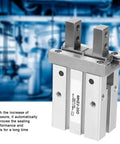 Front view of 20mm Bore Air Gripper Pneumatic Cylinder, Parallel Style Aluminum Alloy Body for automated industrial systems