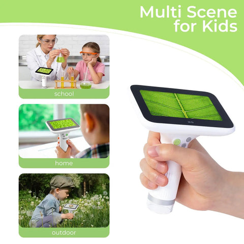 Kid Friendly Digital Microscope With 4.3 Inch LCD Screen, Portable 100x To 1000x Zoom, Rechargeable Battery, Capture Photos And Videos, Great Outdoor Explorer Gift For Boys And Girls, Works With Windows And Mac. handheld microscope with 4.3-inch LCD, school, home, and outdoor use