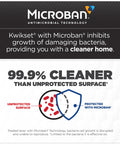 Microban protection chart highlighting surface cleanliness with Matte Black Dummy Door Lever For Closets And French Double Doors Non Turning Non Locking Interior Push Pull Handle With Microban Protection Reversible For Left Or Right Opening Easy DIY Install.