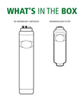 Diagram showing RO membrane cartridge and remineralizer filter from Replacement RO Membrane And Remineralizer Kit For The Clean Water Filter With RO Boost Makes Your Water Tastier Adds Essential Minerals For Home Drinking Water Not Compatible With SmartFlow Systems.