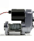High strength metal remote control rescue winch for 1 10 RC crawler, designed for heavy loads and tough trails.